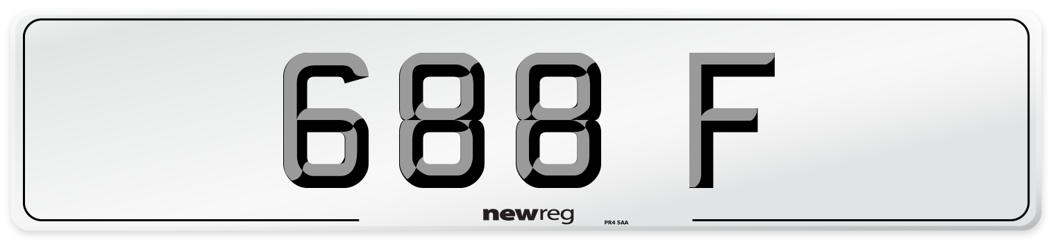 688 F Number Plate from New Reg